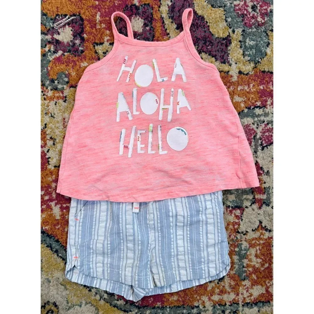 Cat & Jack Toddlers Sleeves Tank and Short Outfit
